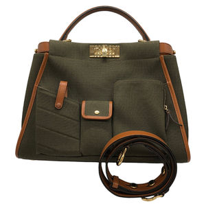 FENDI Peekaboo Regular Pocket Khaki GD Handbag